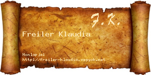 Freiler Klaudia névjegykártya