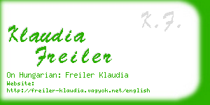 klaudia freiler business card